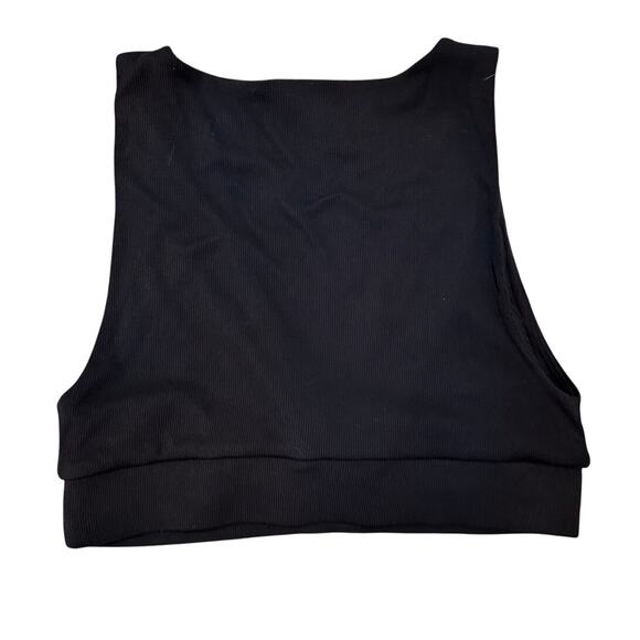 Aritzia Sunday Best Elena Tank Soft Cropped Twist-Front Black, size M - Picture 8 of 8